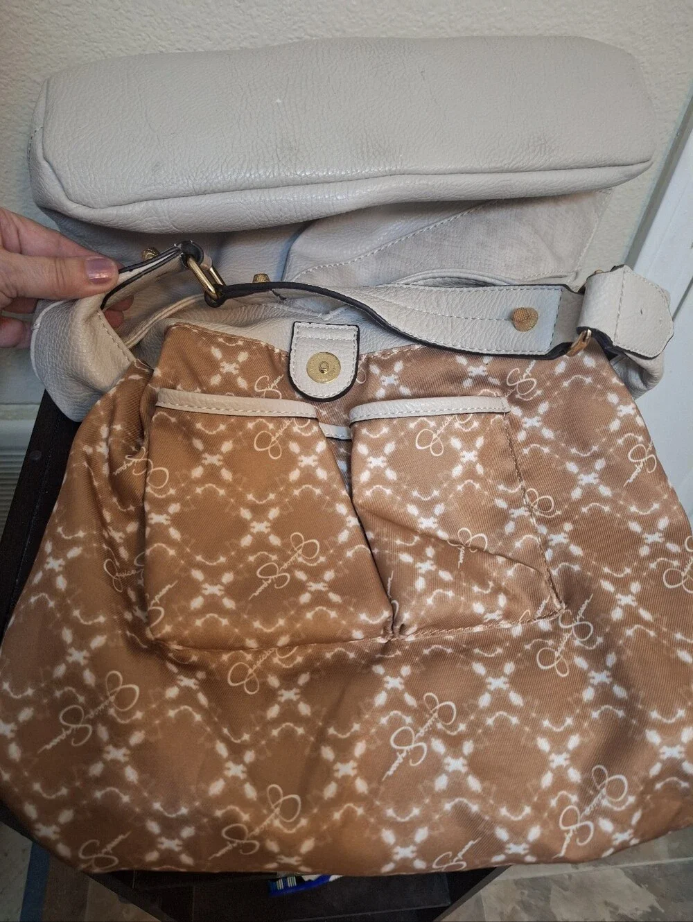 Jessica Simpson Cream Hobo Bag